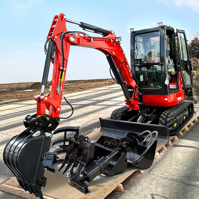 Free Shipping EPA Excavator 3.5 Ton Kubota Engine excavator Crawler digger Farm Used Mini bagger 1 Ton Mini Excavators For Sale