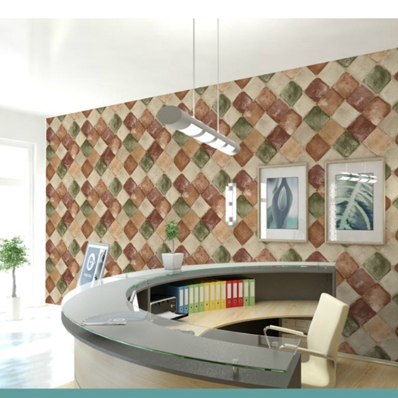 Brick Pattern Self Adhesive Pvc Wallpaper Eco Friendly Waterproof For Kitchen Bathroom Living Room