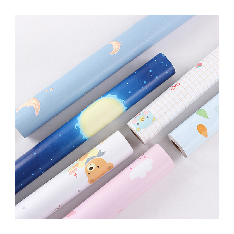 Chinese Factory Supply Cartoon Wallpaper Kids Room Spaceship Star To Bedroom Peel And Stick Wallpaper