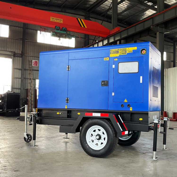 Mobile power station 150kw silent generator trailer 180kva diesel generator with four-wheels