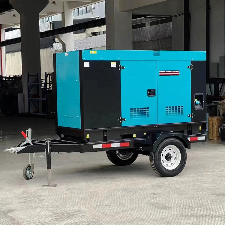 Mobile power station 150kw silent generator trailer 180kva diesel generator with four-wheels