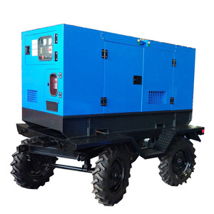 Mobile power station 150kw silent generator trailer 180kva diesel generator with four-wheels