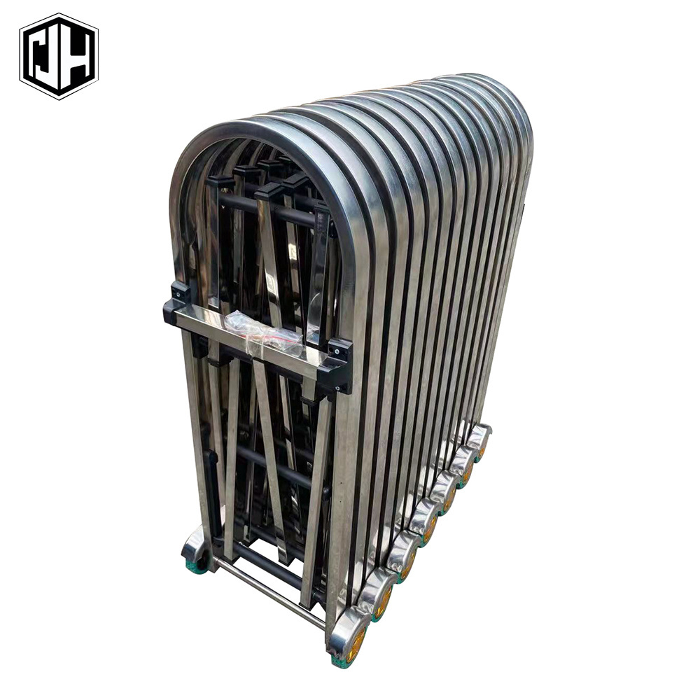 1200mm High Wheel Retractable Gate Manual, Road Metal Mobile Expandable Barrier Gate for Outdoor Parking