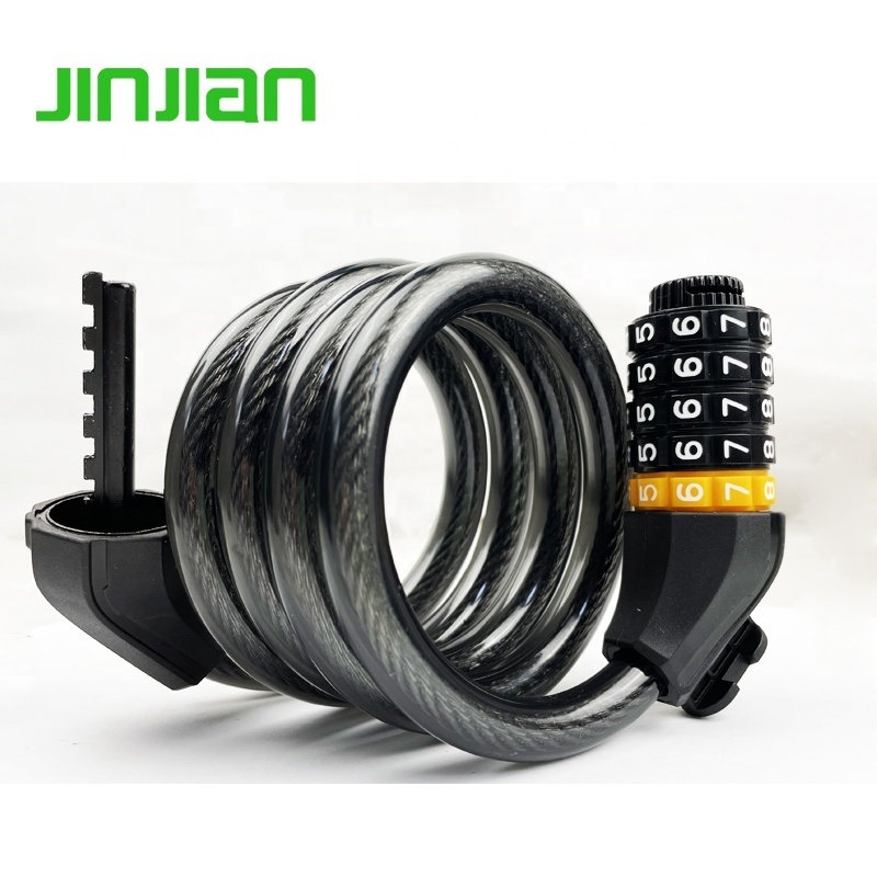 Jinjian combination lock diary 4 digit heavy duty rode bike combination cable bicycle lock