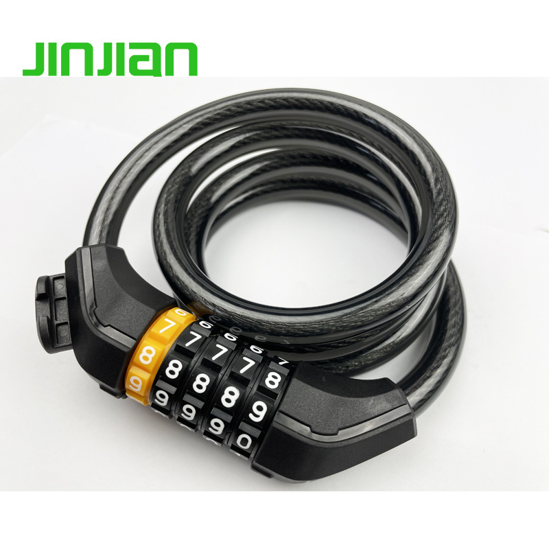 Jinjian combination lock diary 4 digit heavy duty rode bike combination cable bicycle lock