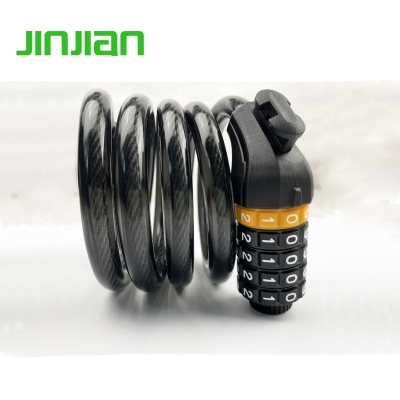 Jinjian combination lock diary 4 digit heavy duty rode bike combination cable bicycle lock