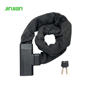 Jinjian black bike lock chain heavy duty gate chain lock with nylon cover customize logo