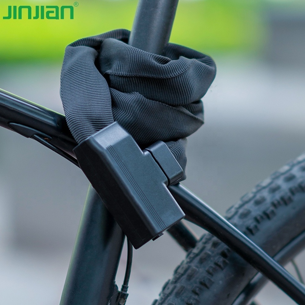 Jinjian black bike lock chain heavy duty gate chain lock with nylon cover customize logo