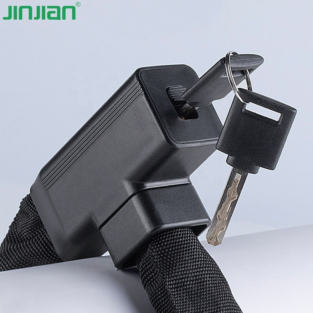 Jinjian black bike lock chain heavy duty gate chain lock with nylon cover customize logo