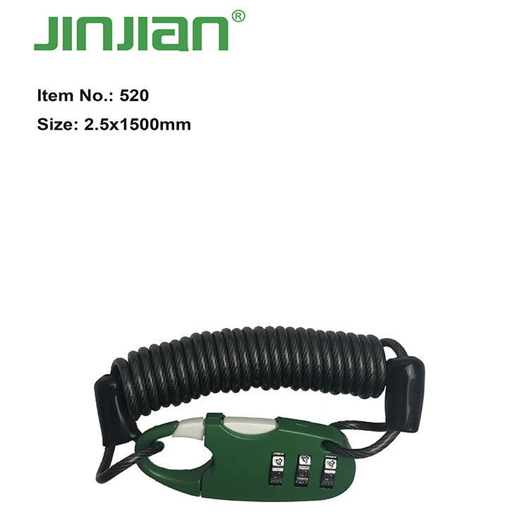 Jinjian  OEM compact anti-theft lightweight versatile password helmet lock kids  bike lock luggage lock