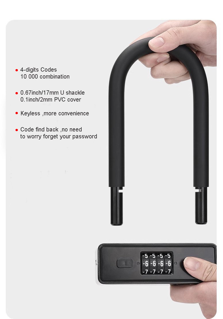 Functional Combination U Lock New Designed U Motorbike Lock Find Code Back Easily Use Lock For Ebike