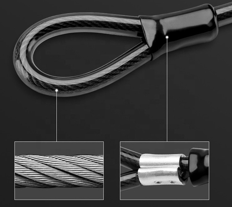 Heavy Duty Wire Cable Loops Used With U Locks For Bike Safety Cable Lock Bicycle Accessories