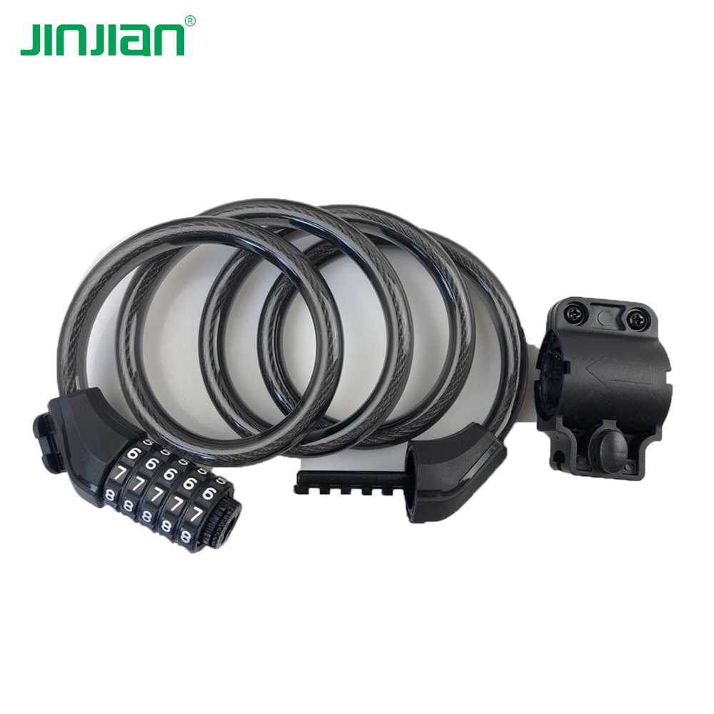 JINJIAN Urban Bike Anti-Theft 5 Digital Combination Bike Cable Lock 120cm Bicycle wire password Lock