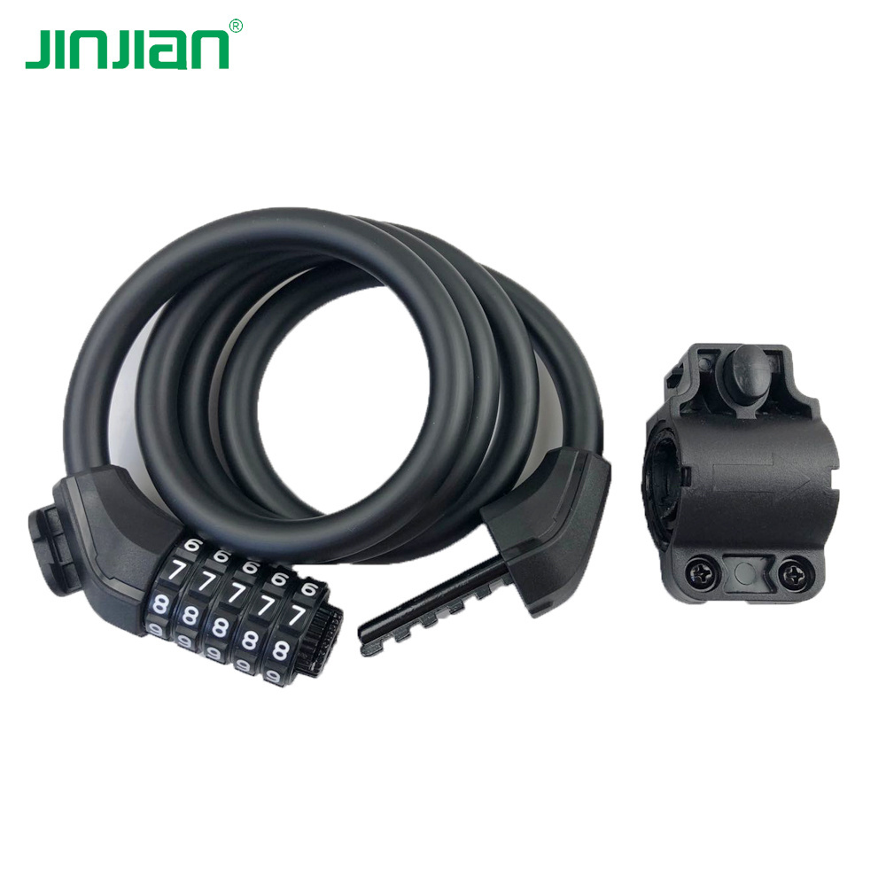 JINJIAN Urban Bike Anti-Theft 5 Digital Combination Bike Cable Lock 120cm Bicycle wire password Lock