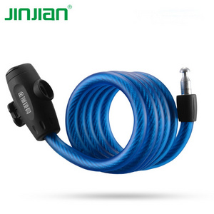 jinjian outdoor accessories  1.5m  Long Safety coil matte finish Steel Bicycle Cable Chain Lock bike cable lock