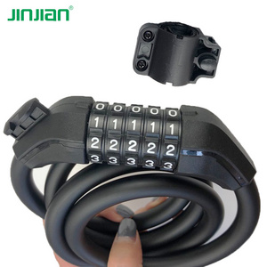 JINJIAN Urban Bike Anti-Theft 5 Digital Combination Bike Cable Lock 120cm Bicycle wire password Lock