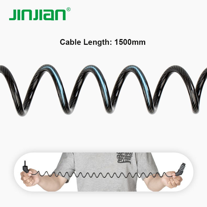 Jinjian 4 Digits Helmet Lock  Small Bicycle Lock For Scooter Motorcycles  luggage Cycling Portable Bike Cable Lock