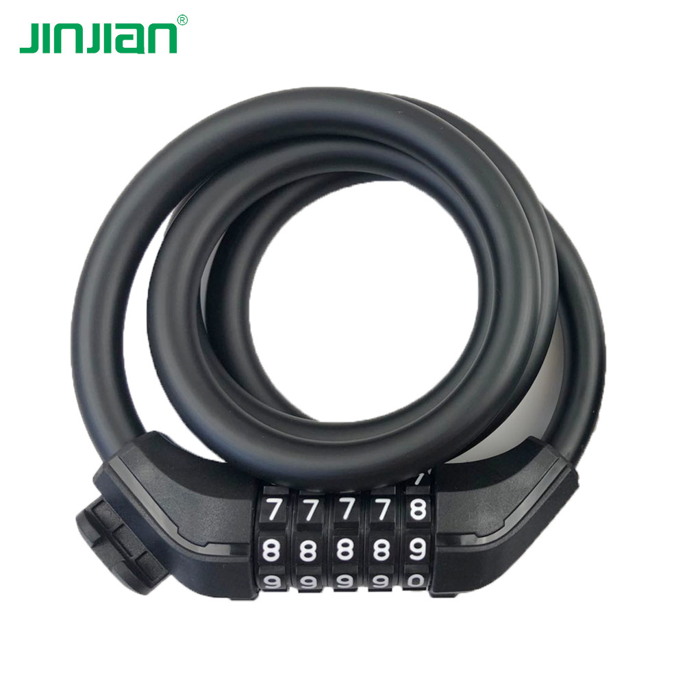 JINJIAN Urban Bike Anti-Theft 5 Digital Combination Bike Cable Lock 120cm Bicycle wire password Lock