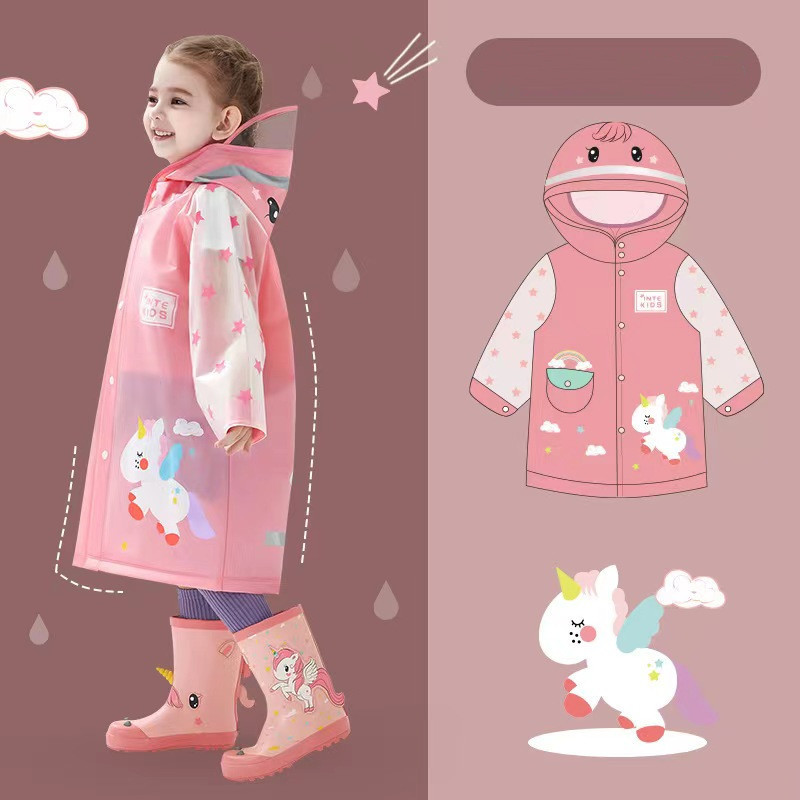 Little girl matching raincoat and boots on sale