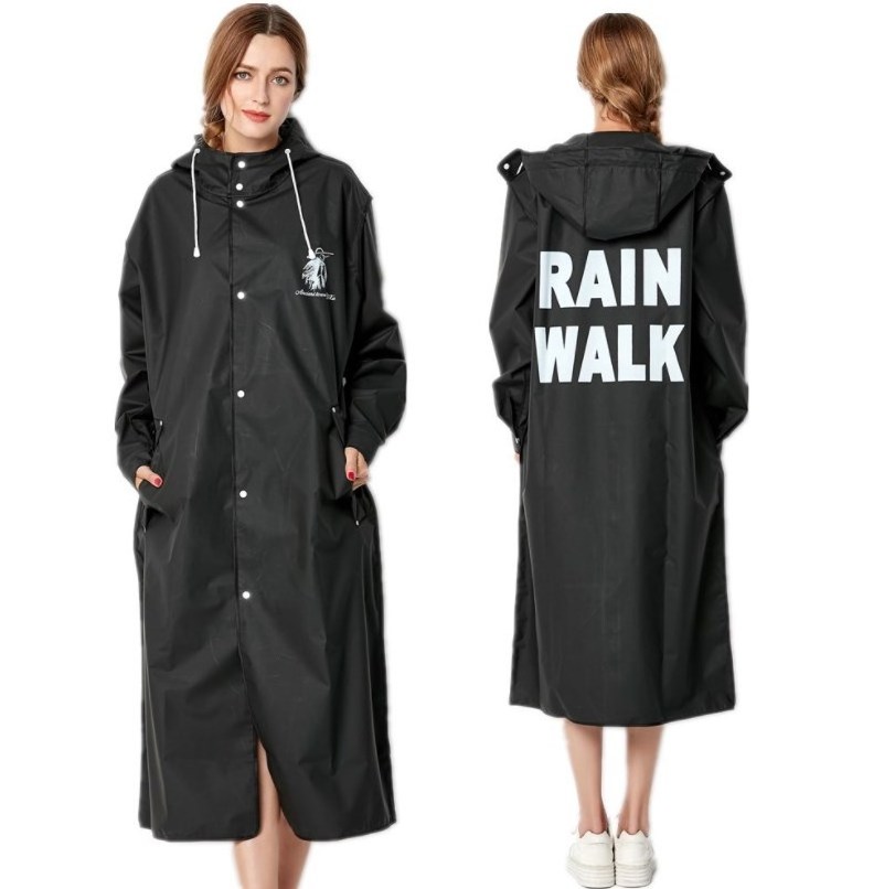 High Quality EVA Unisex Raincoat Thickened Waterproof Jacket Women Men Black Hiking Waterproof Rain wear