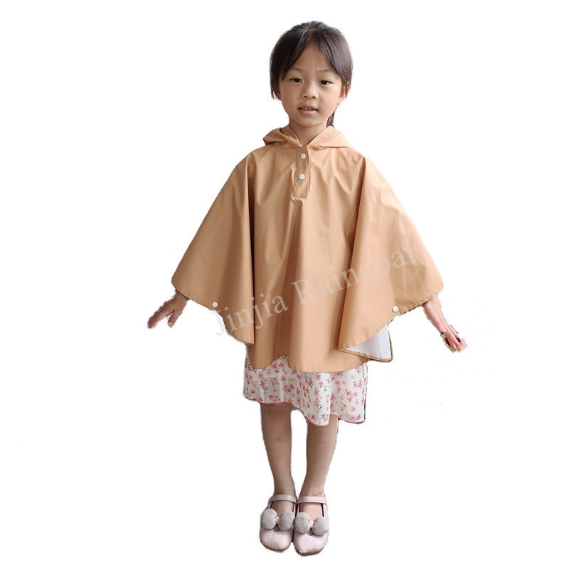 Lightweight waterproof baby boys girl hooded rain coat polyester rain poncho for toddler kids