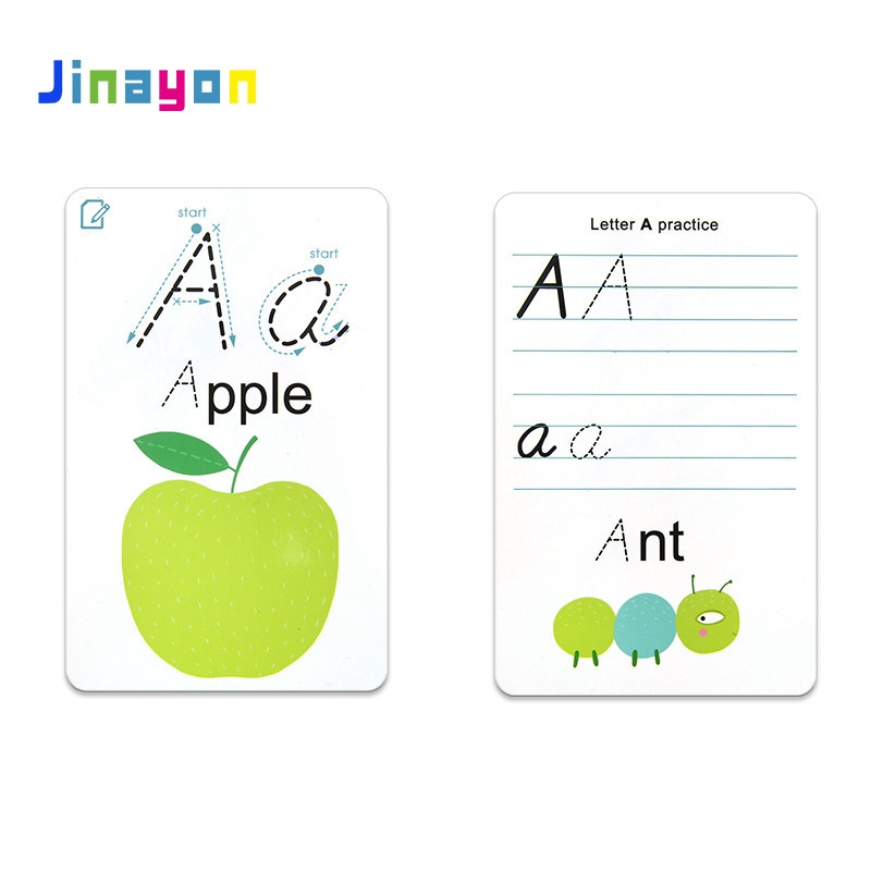 Jinayon Custom Early Education Flash Card Letter/Numbers/Words Writing Cognitive Card Reusable Dry Erase Handwritten Card