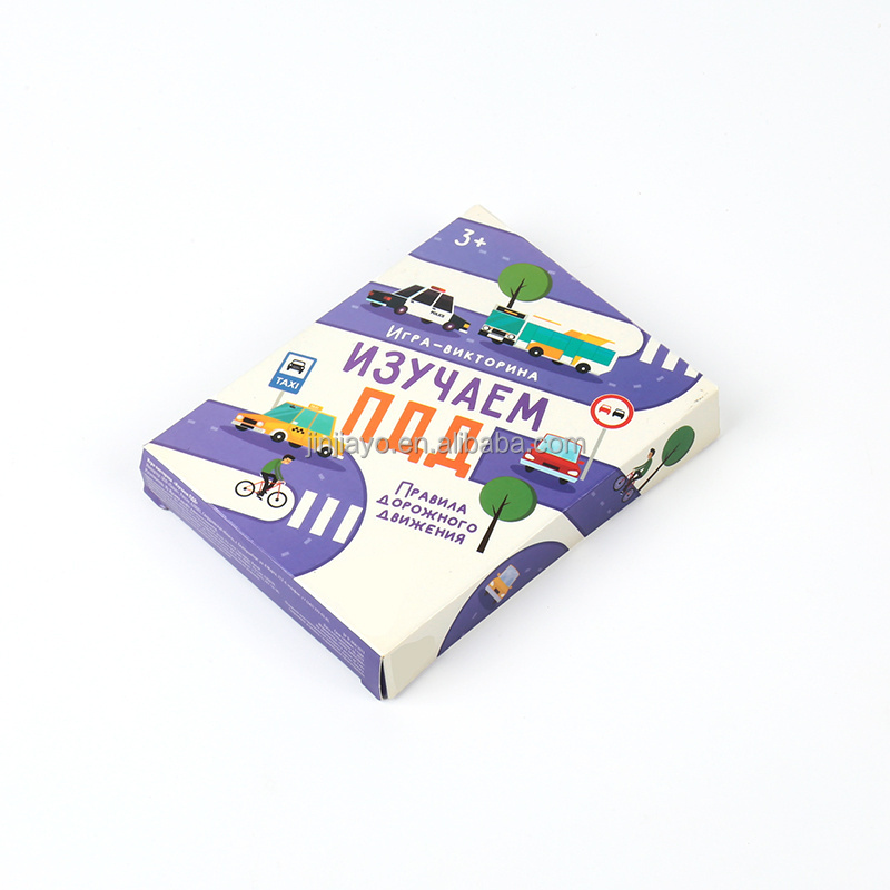 Custom Traffic Theme Paper Card Game Set with Packaging for Kids Learning Eco-friendly