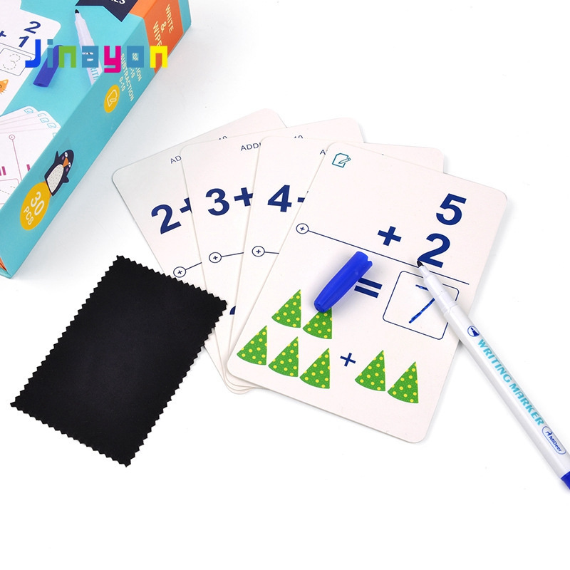 Jinayon Custom Early Education Flash Card Letter/Numbers/Words Writing Cognitive Card Reusable Dry Erase Handwritten Card