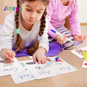 Jinayon Custom Early Education Flash Card Letter/Numbers/Words Writing Cognitive Card Reusable Dry Erase Handwritten Card