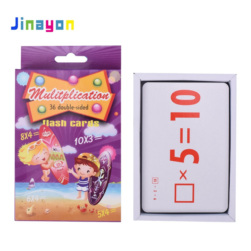 Jinayon Wholesale Custom Printing Kids Education Mathematics Numbers Children Learning Flash Cards