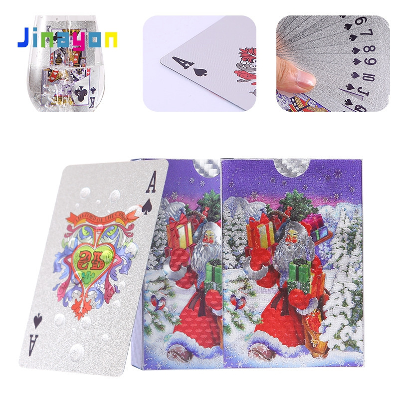 Jinayon Wholesale Custom Color Printing Christmas Entertainment Plastic/PVC Playing Cards Waterproof Card Board Game