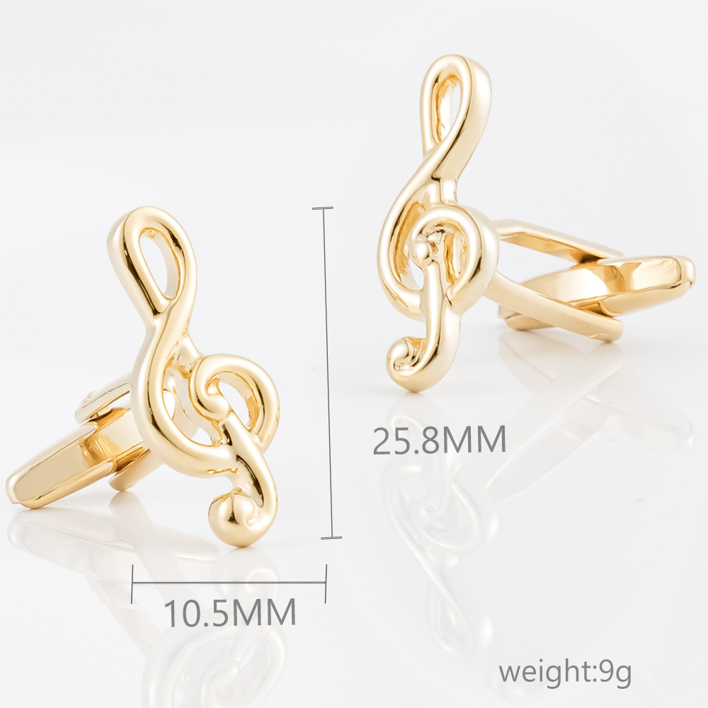 Hot sell cheap designer enamel accordion piano keyboard gold plated  note music cufflinks