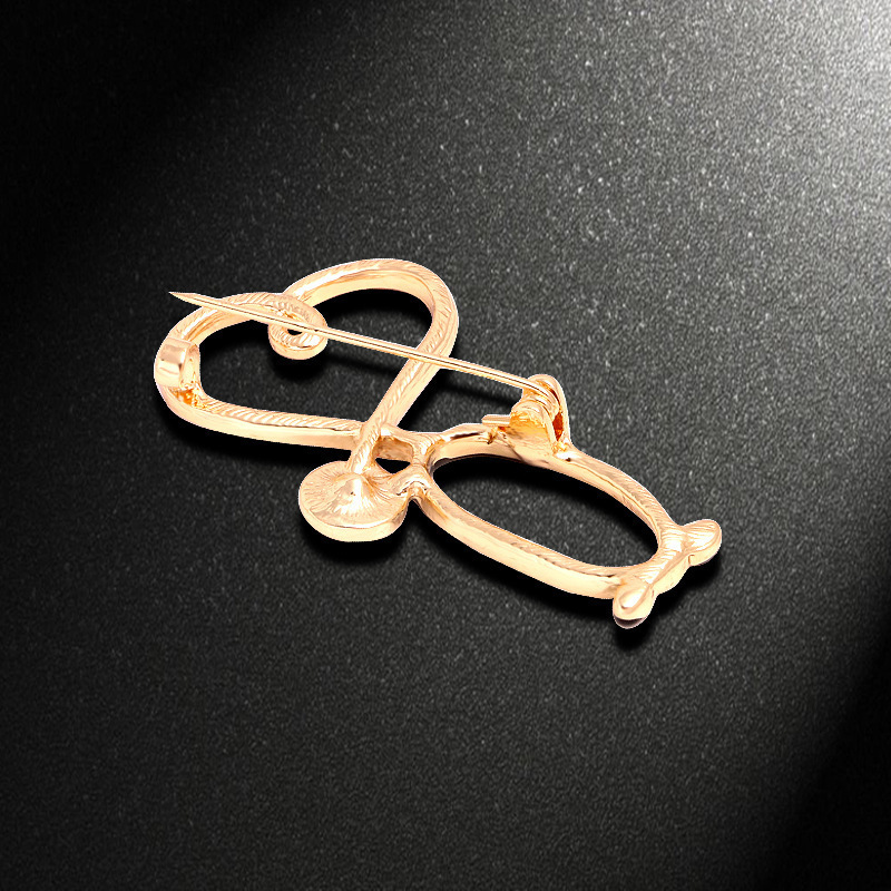 New Fashion Medical Medicine Brooch Pin Stethoscope Electrocardiogram Heart Shaped Doctor  Brooch Pin  Jewelry