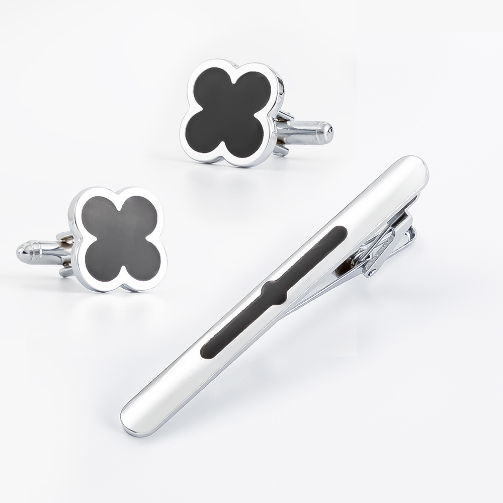 Personalised Logo Engraved Designer Cufflinks & Tie Clip Set