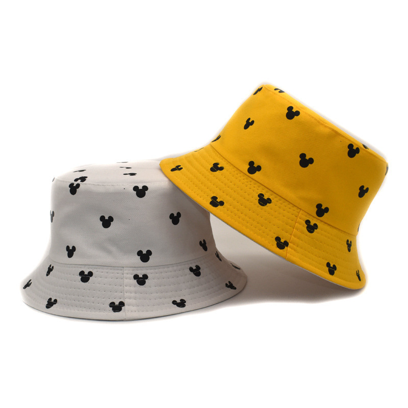 Wholesale super cute animal printing silk screen printing cotton trendy bucket hats for adults