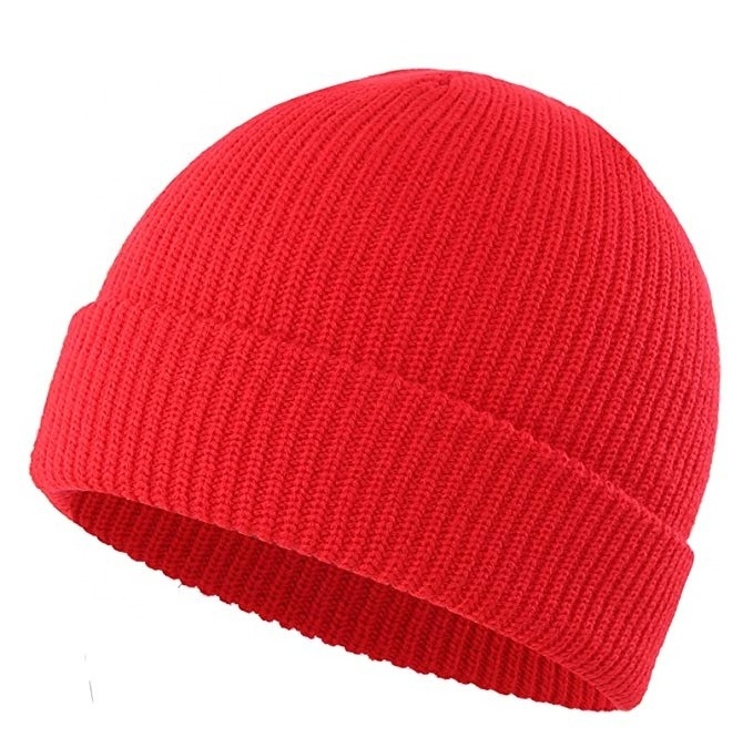 Wholesale Blank Cashmere Beanie Hats Solid Orange Cap Plain Acrylic Beanie High quality orange beanies