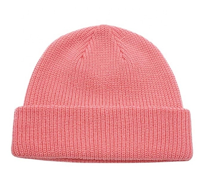 Wholesale Blank Cashmere Beanie Hats Solid Orange Cap Plain Acrylic Beanie High quality orange beanies