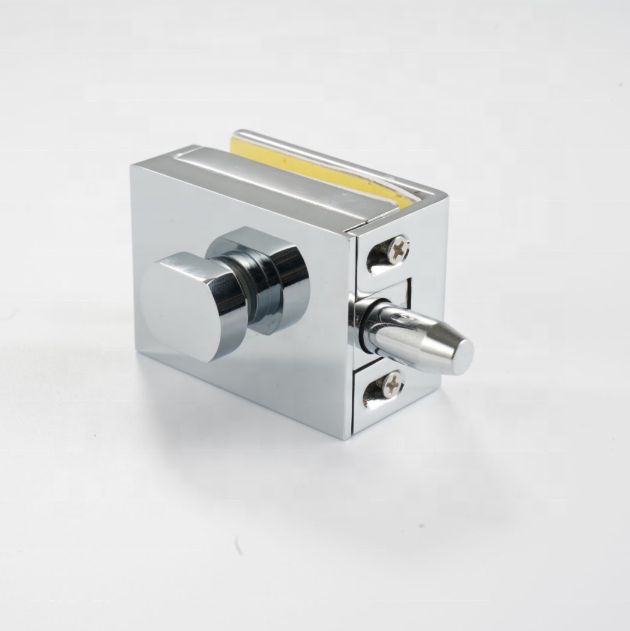 Zinc Alloy Square Shape Glass Door Lock Glass Latch