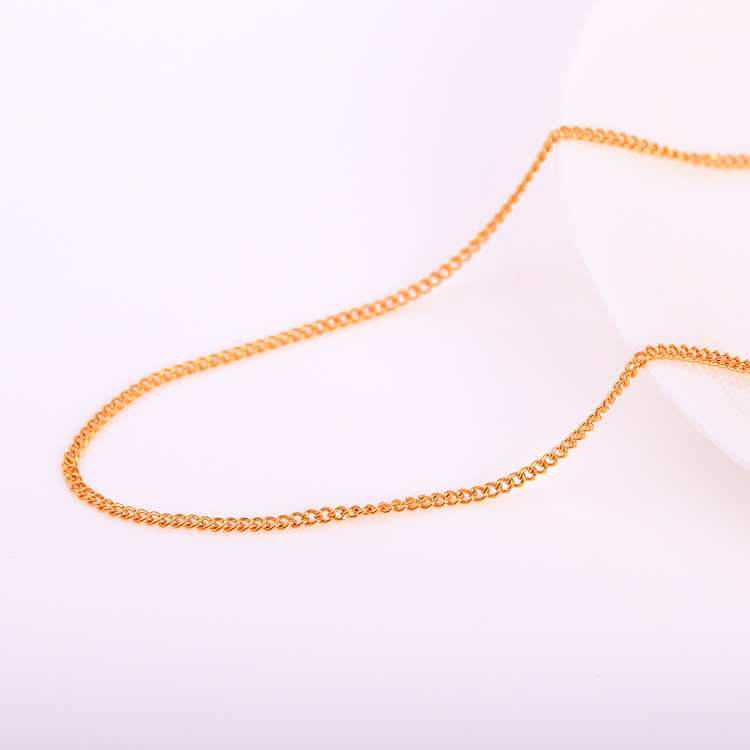 Waterproof Jewelry Stainless Steel Necklace 18K Gold Plated Rope Chain Rope Ball Twist Flat Curb Lip Paper Clip Figaro Chain