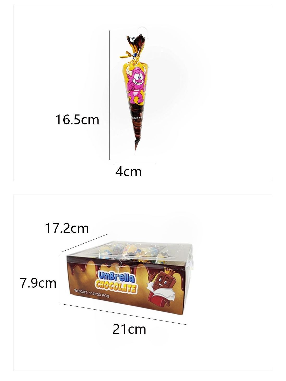 Halal Umbrella Shape Cone Biscuit Umbrella Chocolate Snack Chocolate Candy