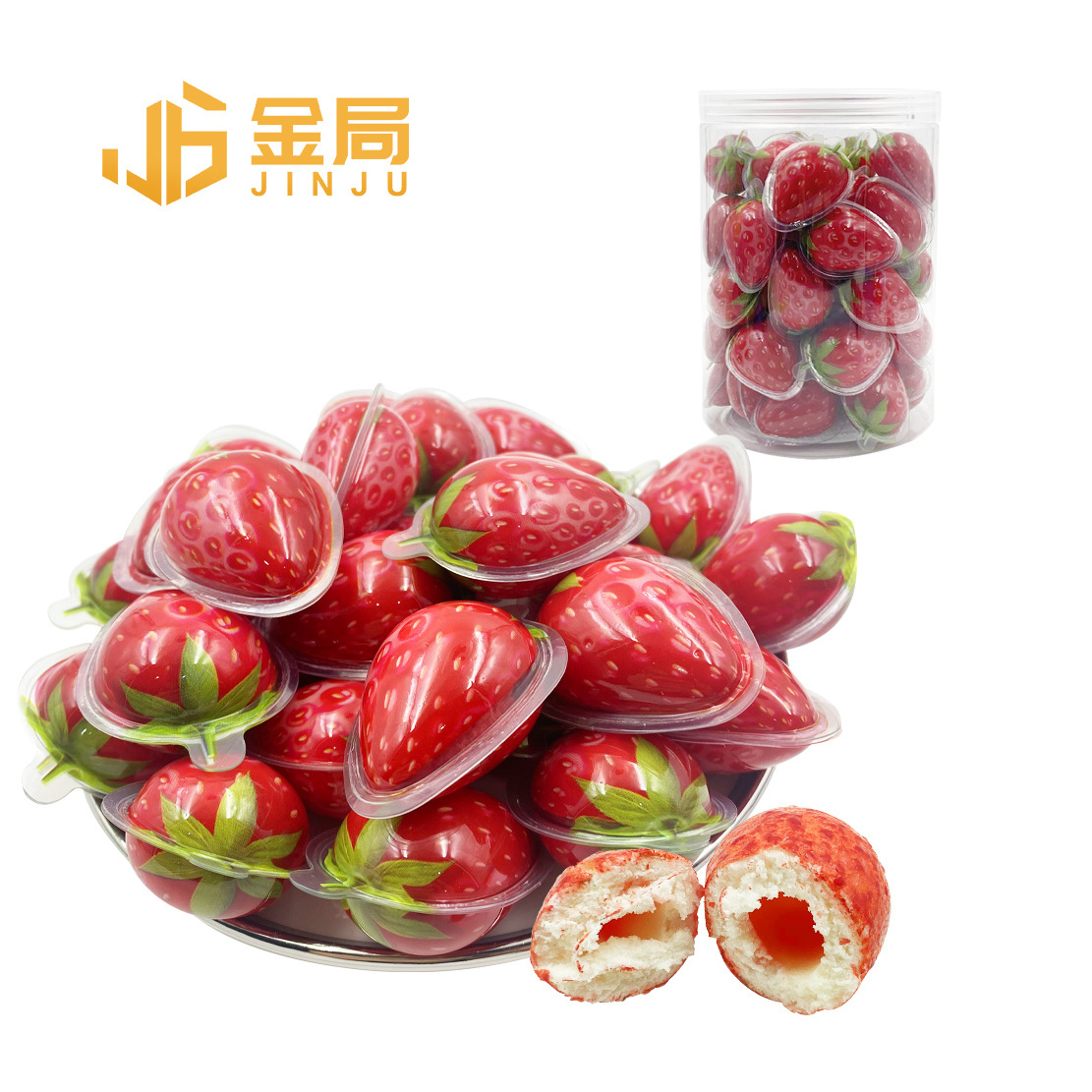 Wholesale strawberry shape 4D hard bubble gums vegan hard bubble chewing gum