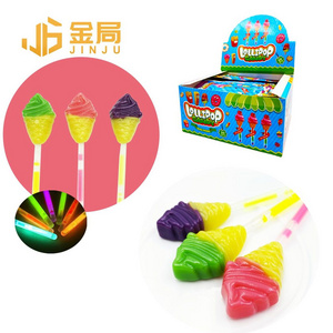 Middle east hot  ice cream hard candy lollipop different flavour sweet light up glow stick lollipop