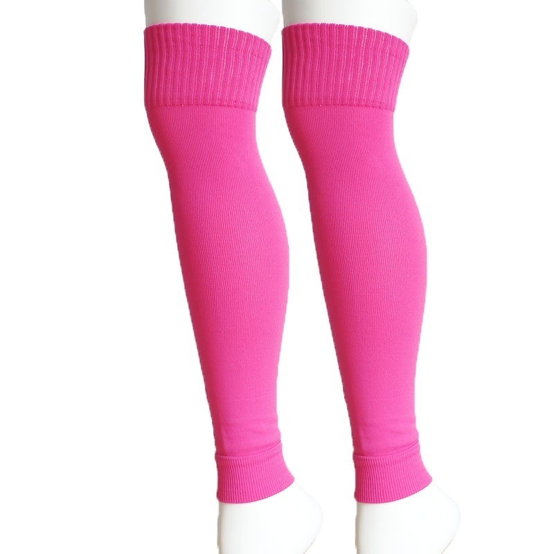 Custom logo high quality pink leg sleeves sports compression adult football socks youth footless socks