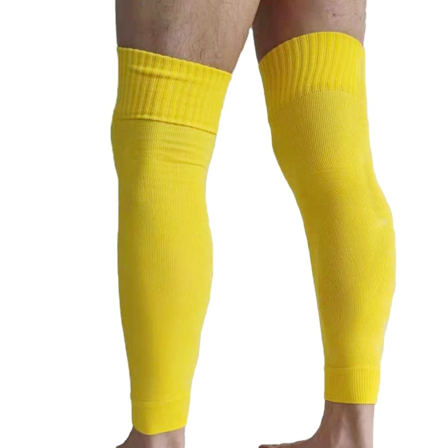 Custom logo high quality pink leg sleeves sports compression adult football socks youth footless socks