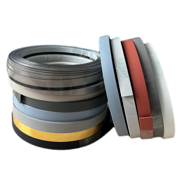 Custom Metallic Brushed Decorative Glue for Pvc Edging Banding Tape Trim Strip Exquisite Edge Band Roll