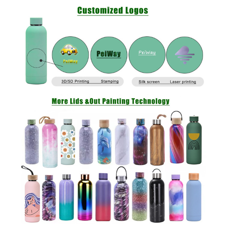 Customized Insulated Bottles Stainless Steel Water Colored 1 Litre Small Mouth Bottle