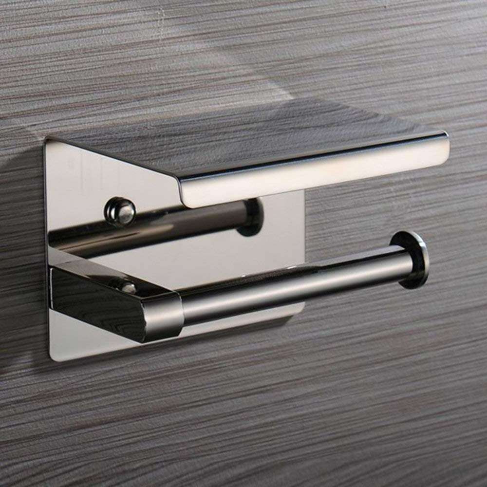 Toilet Paper Holder  SUS304 Stainless Steel Bathroom Paper Tissue Holder Mobile Phone Storage Shelf Rack Polished