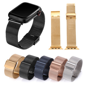 Milanese watch band stainless steel straps custom metal mesh loop for app le watch 38 40 41 42 44 45mm