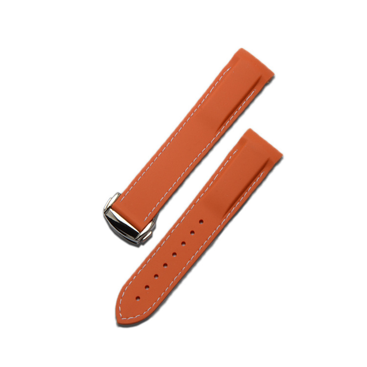 Fashion Bulk Smart Watch Thin Silicone Rubber Watch Straps with Stitching