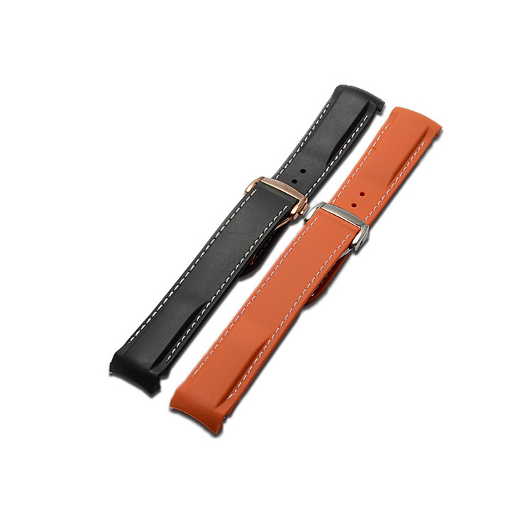 Fashion Bulk Smart Watch Thin Silicone Rubber Watch Straps with Stitching